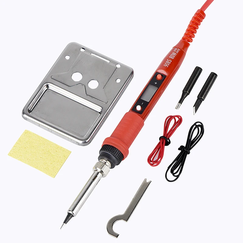 

JCD Soldering Iron Kit Set Electric LCD Temperature Adjustable 220V 80W Welding Equipment Tool Ceramic Heater Soldering Tips
