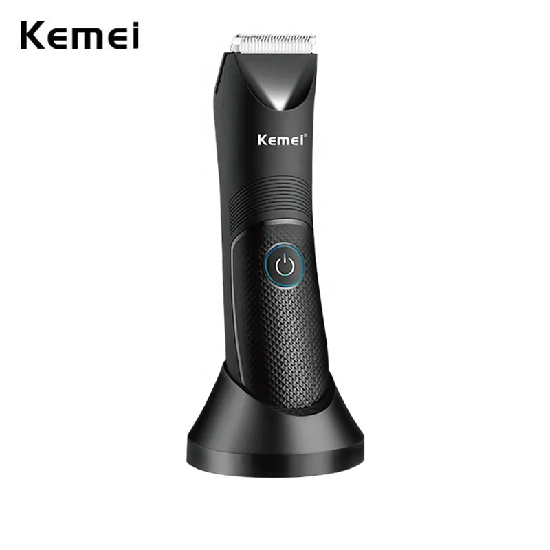 Kemei Groin Area Hair Trimmer Lawn Mower Ceramic Blade Waterproof Wet Dry Clippers Pubic Armpit Body Hair Ultimate Hygiene Razor