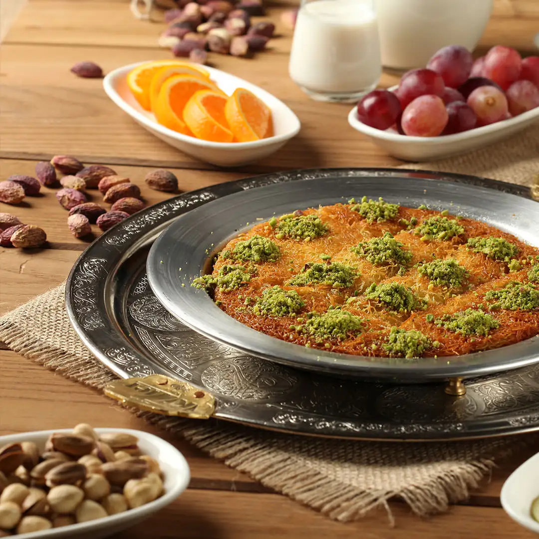 Kunefe тарелка обслуживание Презентация десерт лоток нержавеющая алюминиевая