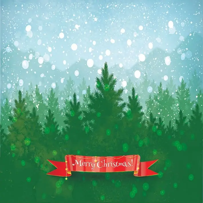 Занавеска для душа пейзаж с падающими снежными синими горами зеленый Еловый лес