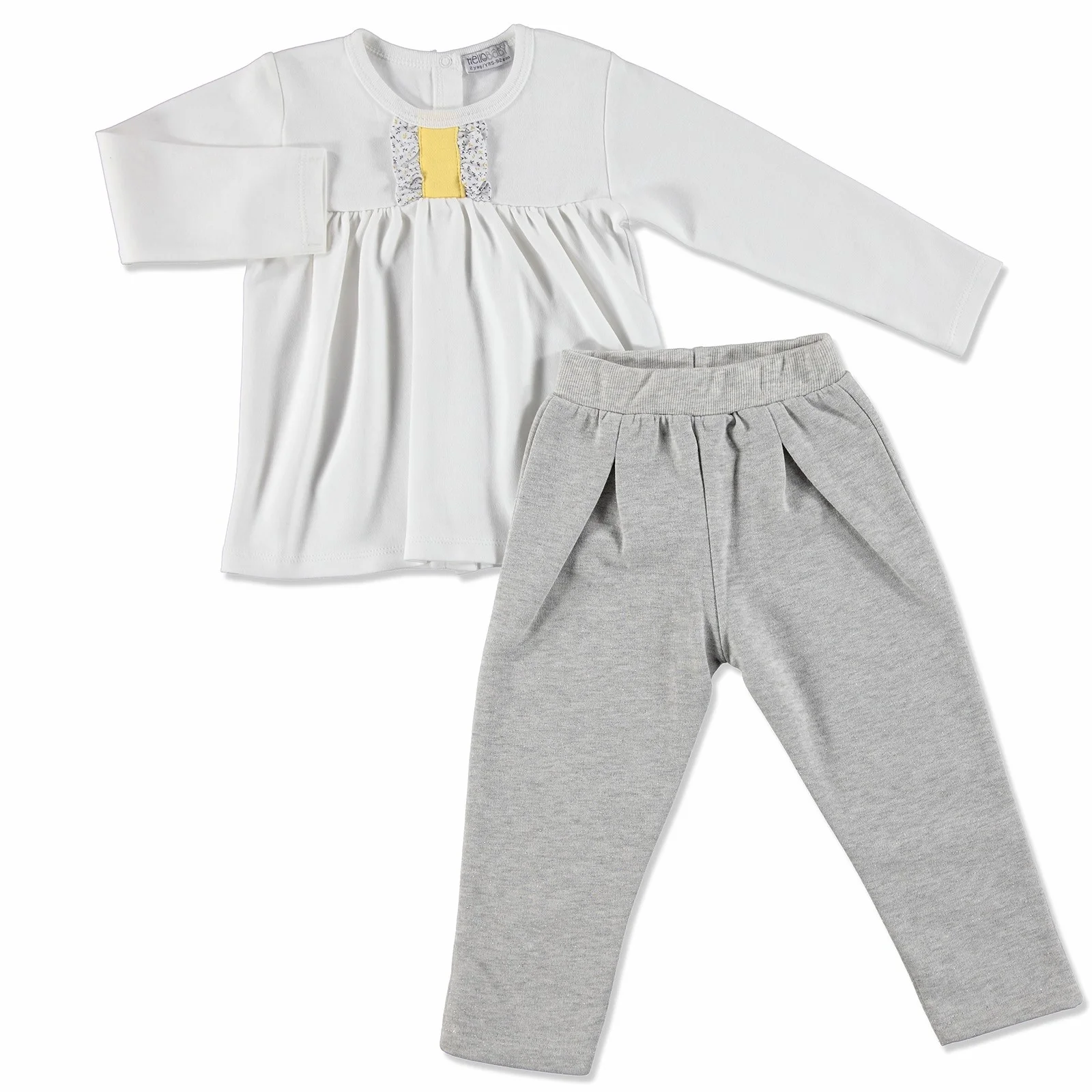 Ebebek HelloBaby/комплект детской одежды: толстовка с брюками желтым цветком |