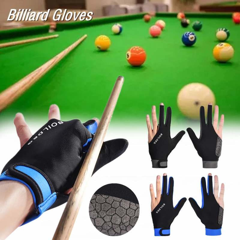

1pc Snooker Billiard Glove Print Billard Gloves Wear-resistant Three Finger Smooth Billar Accessories