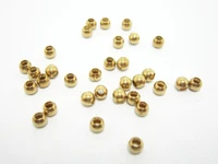 100pcs brass beads round 3mm brass spacer beads large hole raw brass slider beads r076