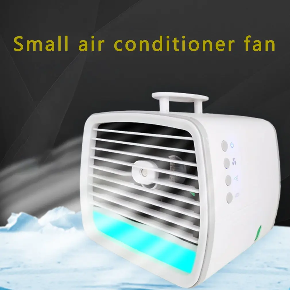 

Portable Air Conditioner Mini Fan Quiet USB Air Cooler For Room Home Air Cooling Desktop Spray Humidifier With Good Night Light