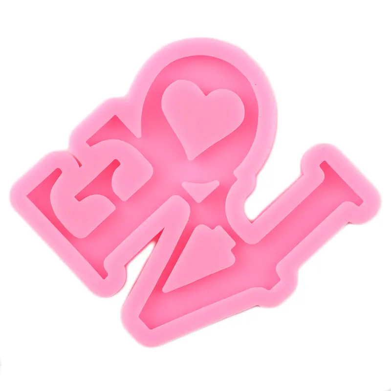 Блестящие силиконовые формы с надписью Love сделай сам для брелока из эпоксидной