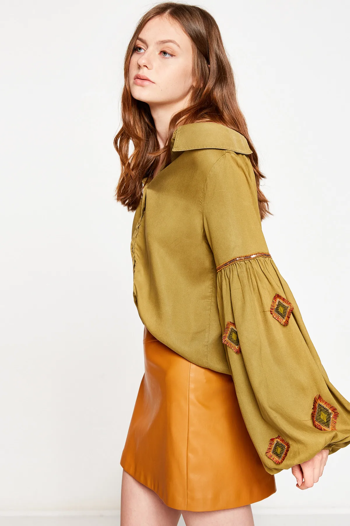 Женская зеленая рубашка Koton 8 KAK63884QW| |