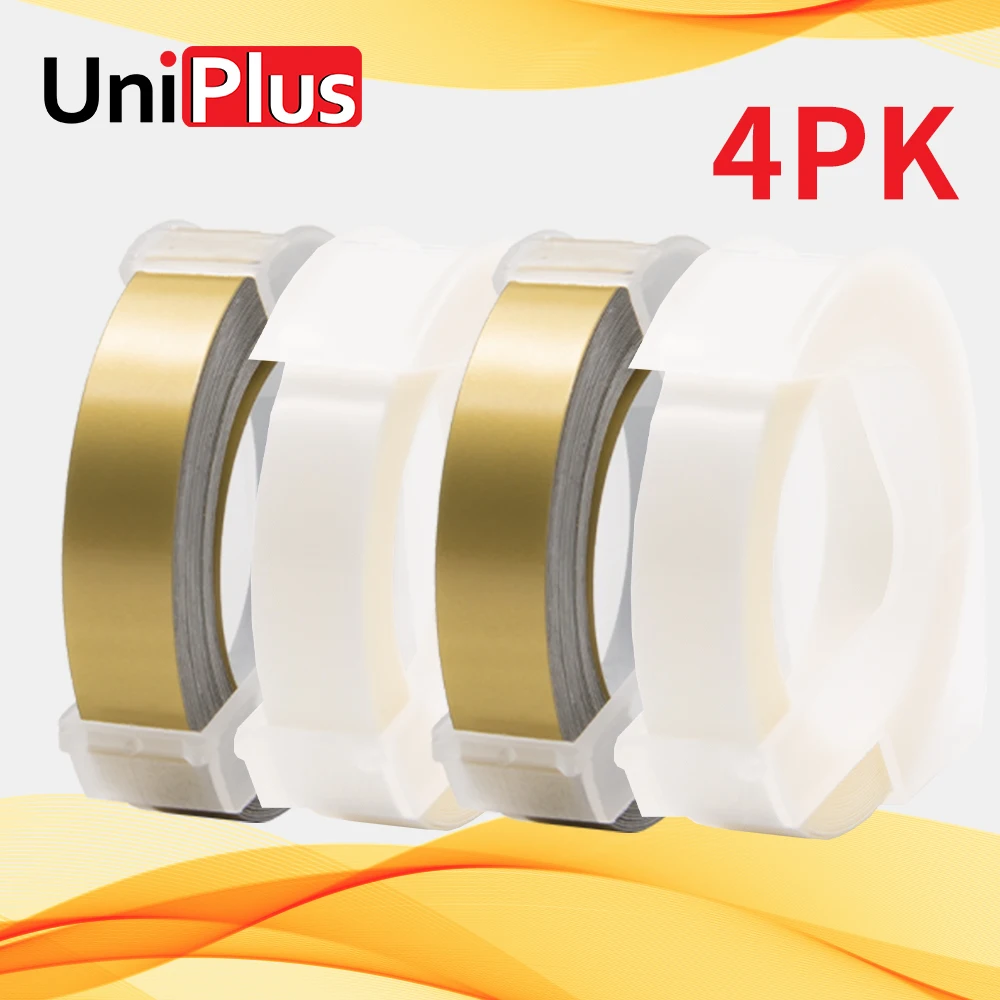 UniPlus Gold Clear Label Tape 3D EMbossing Replace Dymo Labeller Typewriter Motex E101 9mm Maker for 1880 18577 | Компьютеры и офис