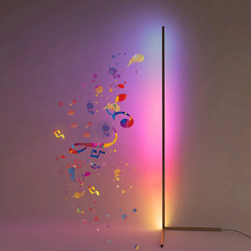 

Напольная Светодиодная лампа 1,4 м, 18 Вт, угловой стоячий RGB светильник с дистанционным управлением для спальни, гостиной, клуба, домашний ноч...