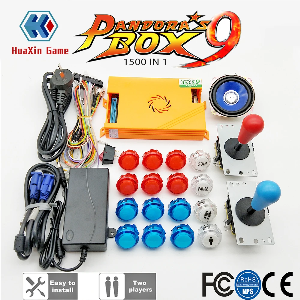 Оригинальная коробка Pandora Box 9 1500 игр DIY аркадный набор копия Sanwa прозрачные