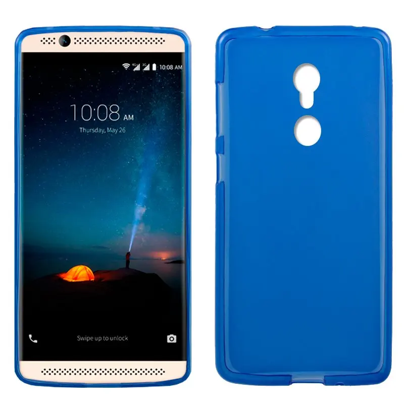 Силиконовый чехол zte Axon 7 Mini (синий мягкий ударопрочный r|Бамперы| |