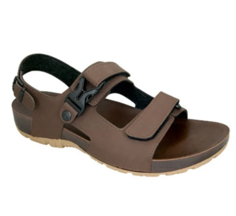 

Men's sandals slippers double buckle comfortable flat sandals home street adult artificial leather summer winter solid flat men