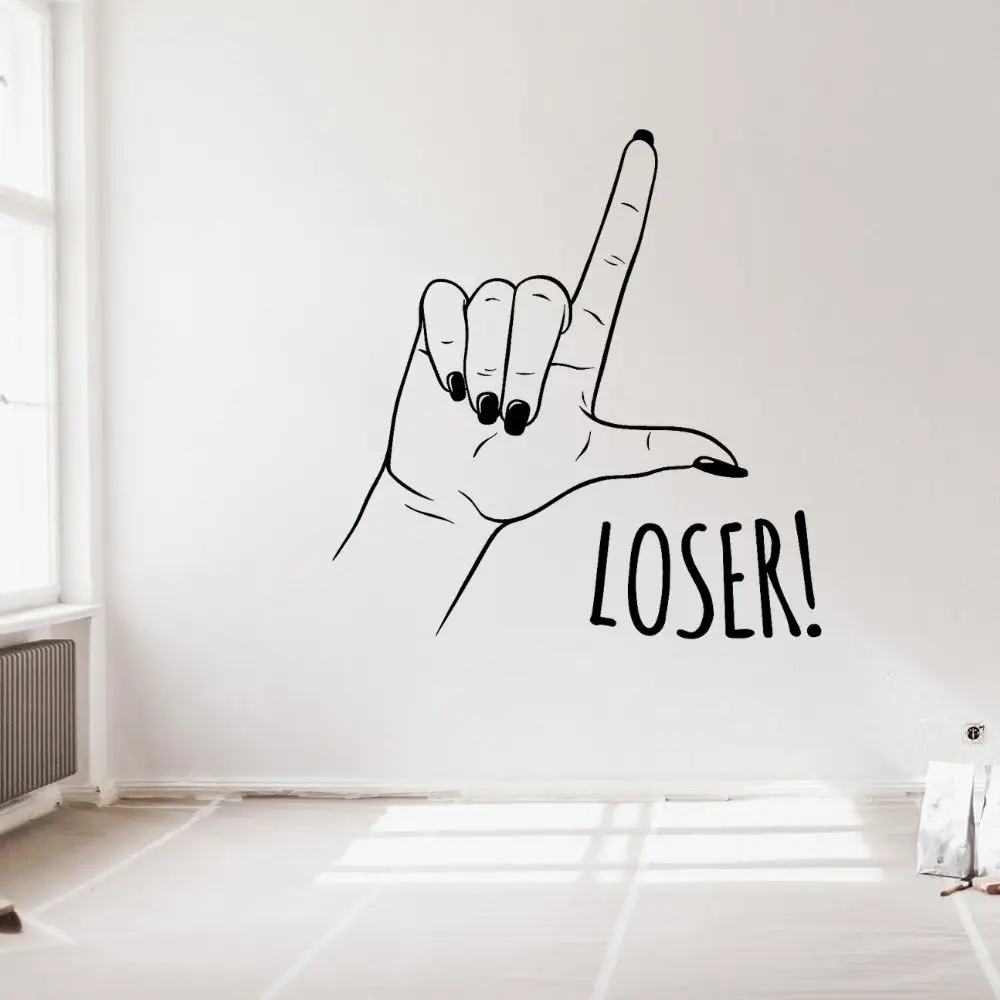 Неудачный Ручной знак, линия искусства, настенная виниловая Эстетическая наклейка, наклейка для украшения дома A001516