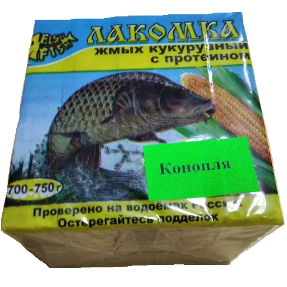 Жмых кукурузный конопля Лакомка Юга 20шт 700гр макуха кубиками для макушатника