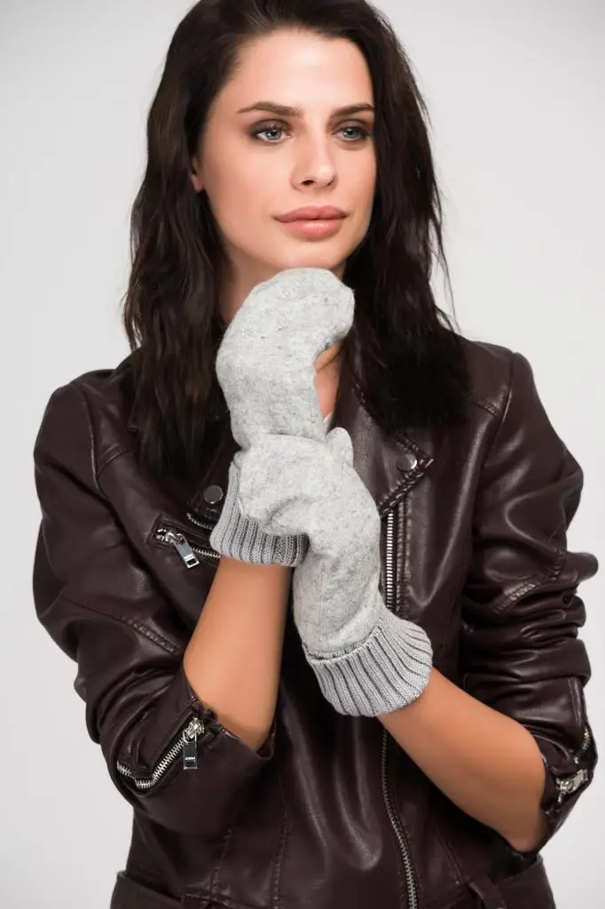 Серые перчатки из 11097 шерсти|Перчатки для мальчиков| |