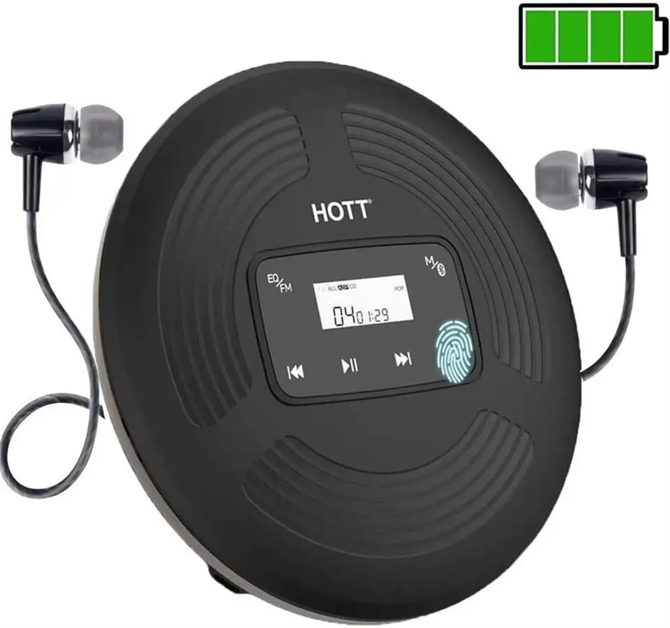 HOTT CD903TF перезаряжаемый Bluetooth портативный CD плеер с FM передатчиком и