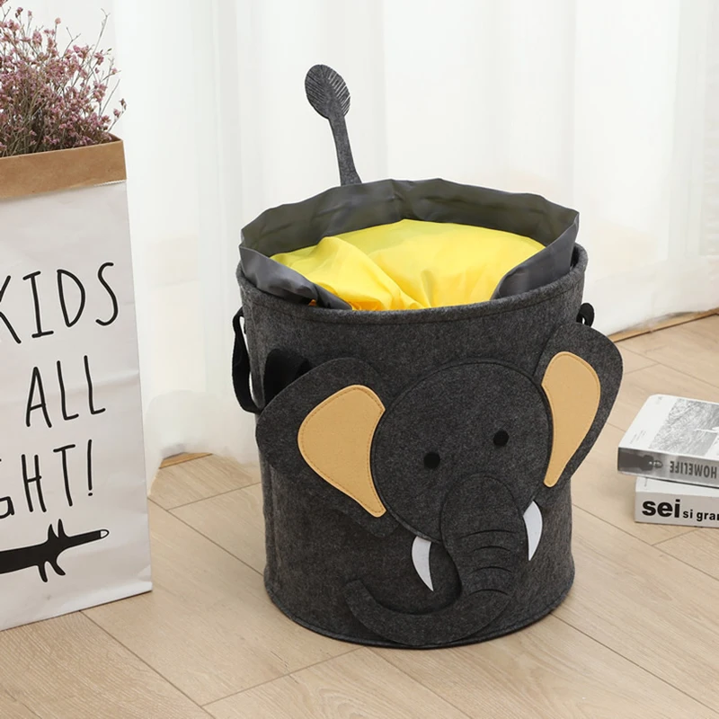 

Toy Clean-Up Storage Bag Animal Organizer Portable Foldable Waterproof Grocery Storage Bucket Container Items for Clothes