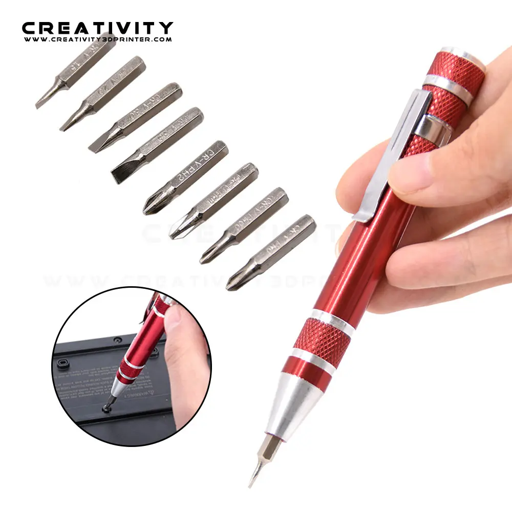 Многофункциональная алюминиевая прецизионная ручка 8 в 1 миниатюрная отвертка