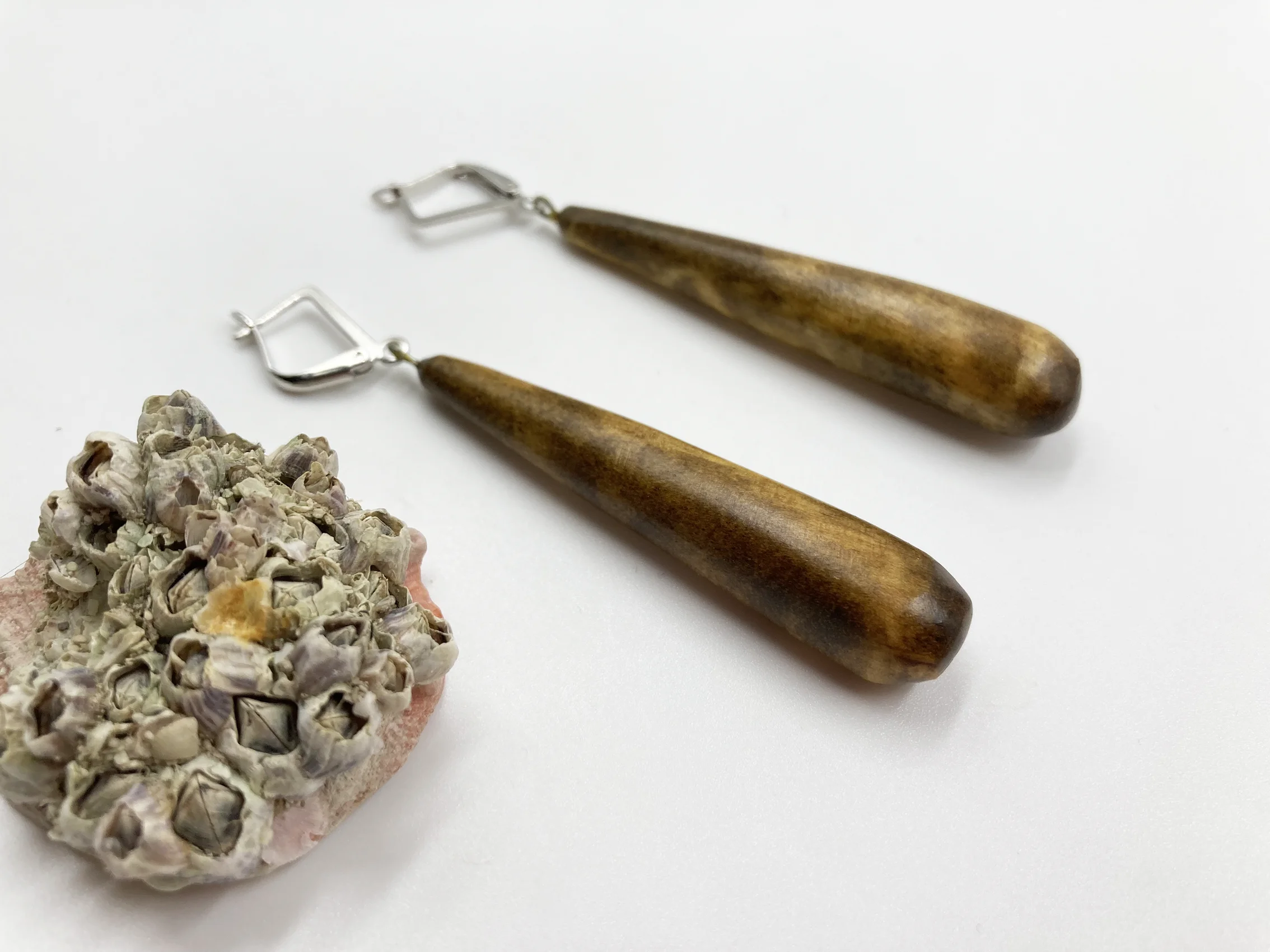 Деревянные серьги &quotКапельки&quot из березы