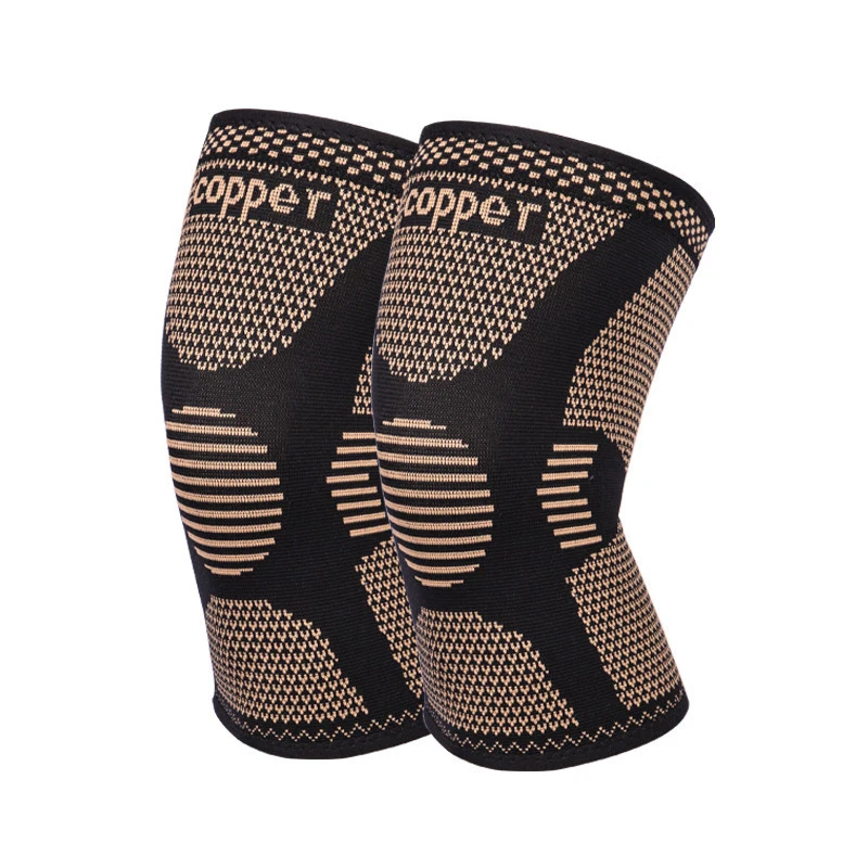 Men Women Copper Nylon Protective Knee Brace Support Compres