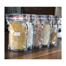 Kitchen Food Storage Bag Look Like Jar 10 PCS Organizer Lock Mouthpiece Airtight Jars Pantry Sugar Legume Cereals Rice Pasta
