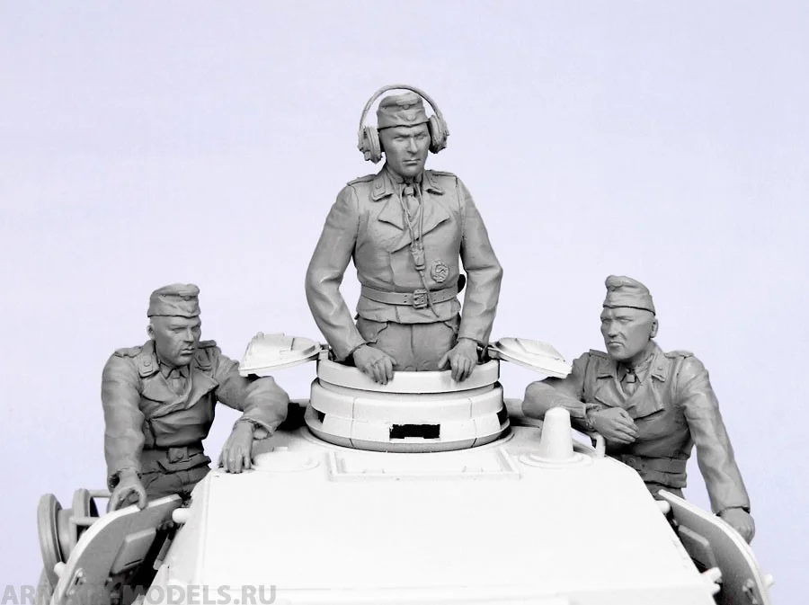 Т-35082 Немецкий танковый экипаж командир наводчик заряжающий для PZ-III IV лето 1939-44 гг