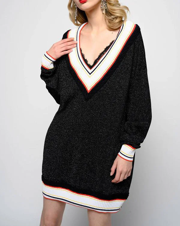 Женский свитер осень-зима 2019 новый цветной контрастный свободный модный длинный