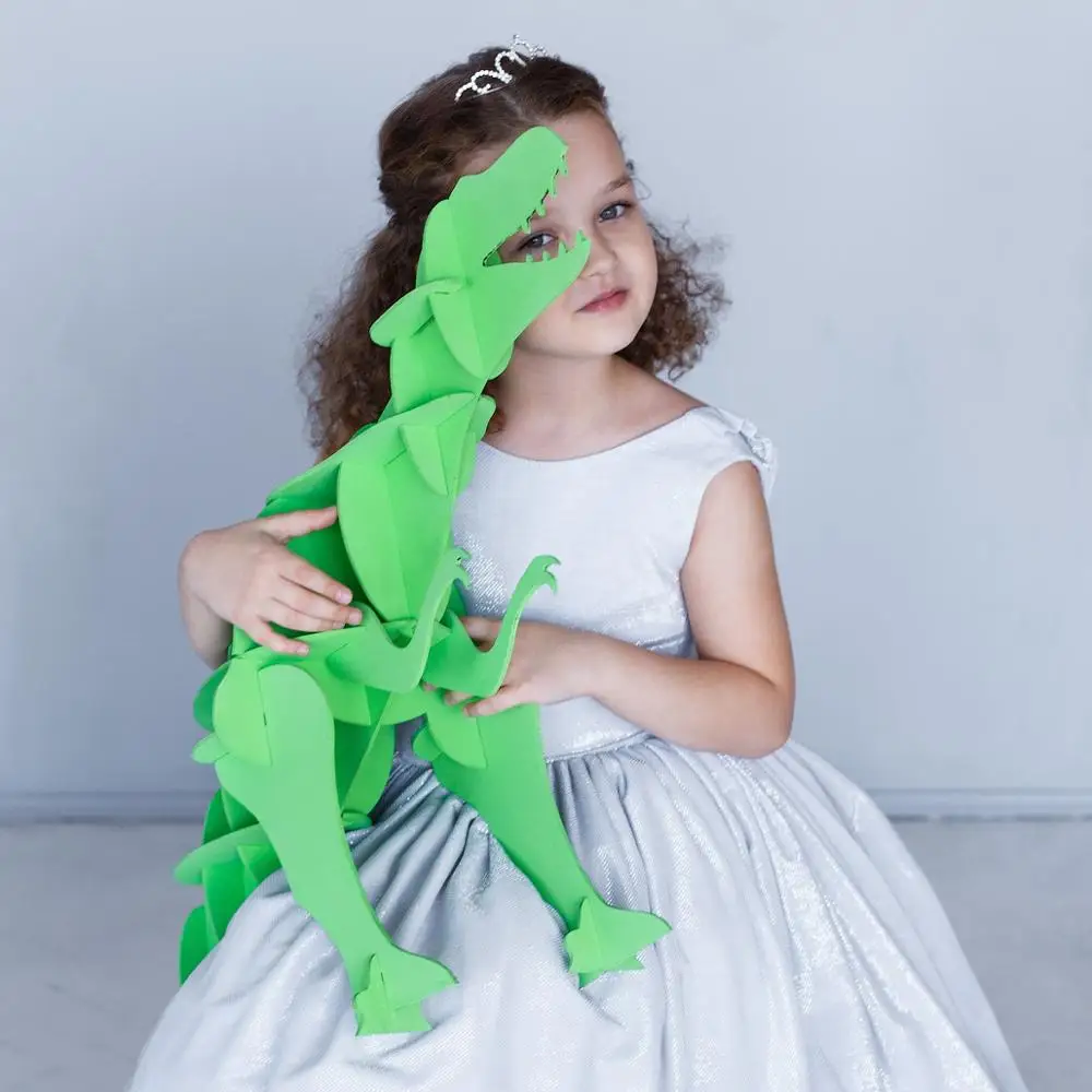 Динозавр конструктор из дерева фанеры игрушка сборная полка подарок ребенку