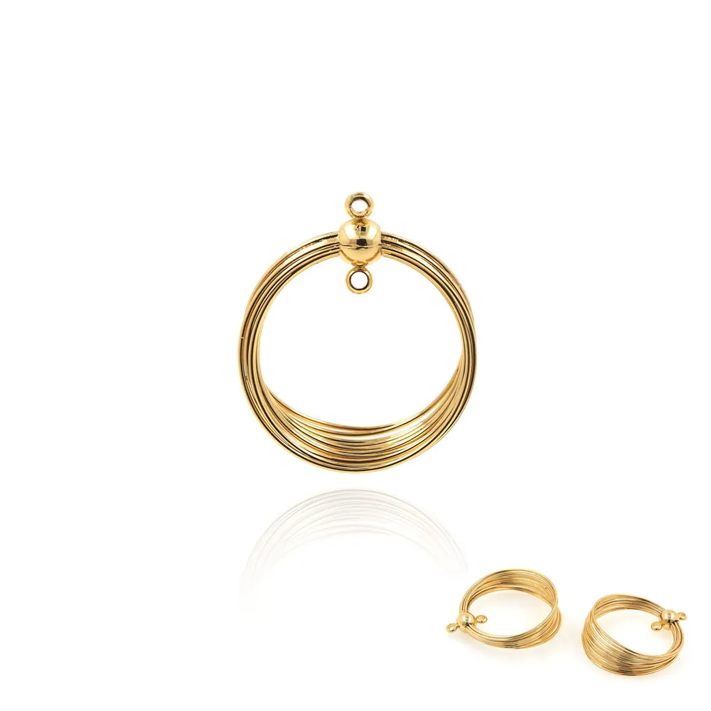 

Multi-Circle Gold Necklace, Thin-Circle Gold Pendant, Round Charm, DIY Jewelry Making Accessories 25.7x22mm