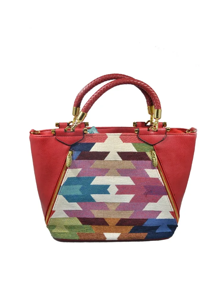 

Mixed Patterned Weaving Lady, Top Handle, Shoulder Bag