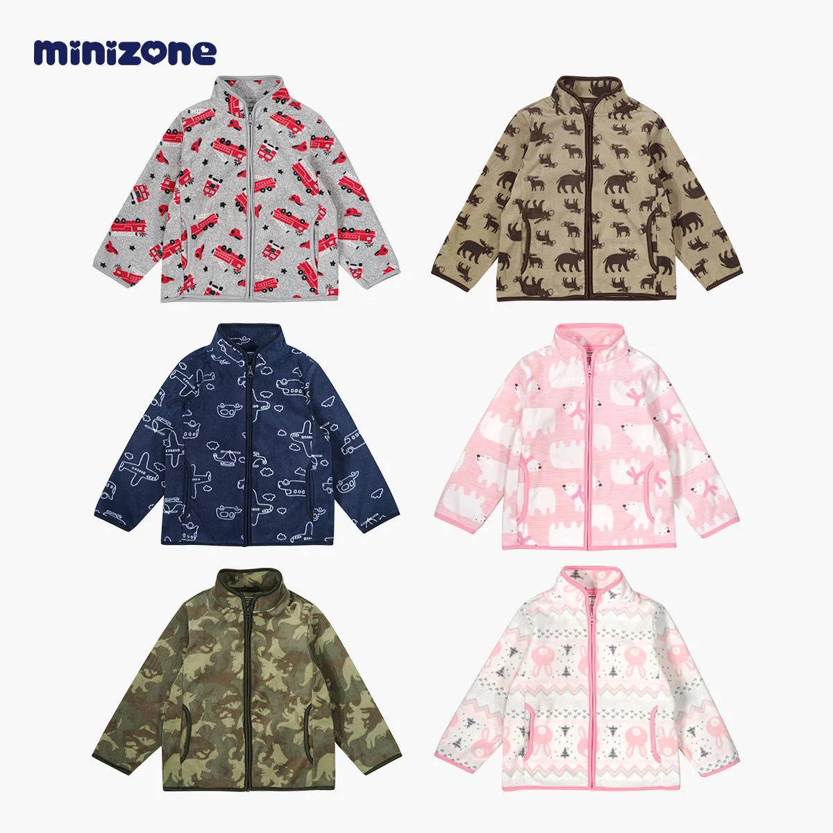 

Флисовая Куртка MINIZONE для мальчиков и девочек, теплая, на молнии