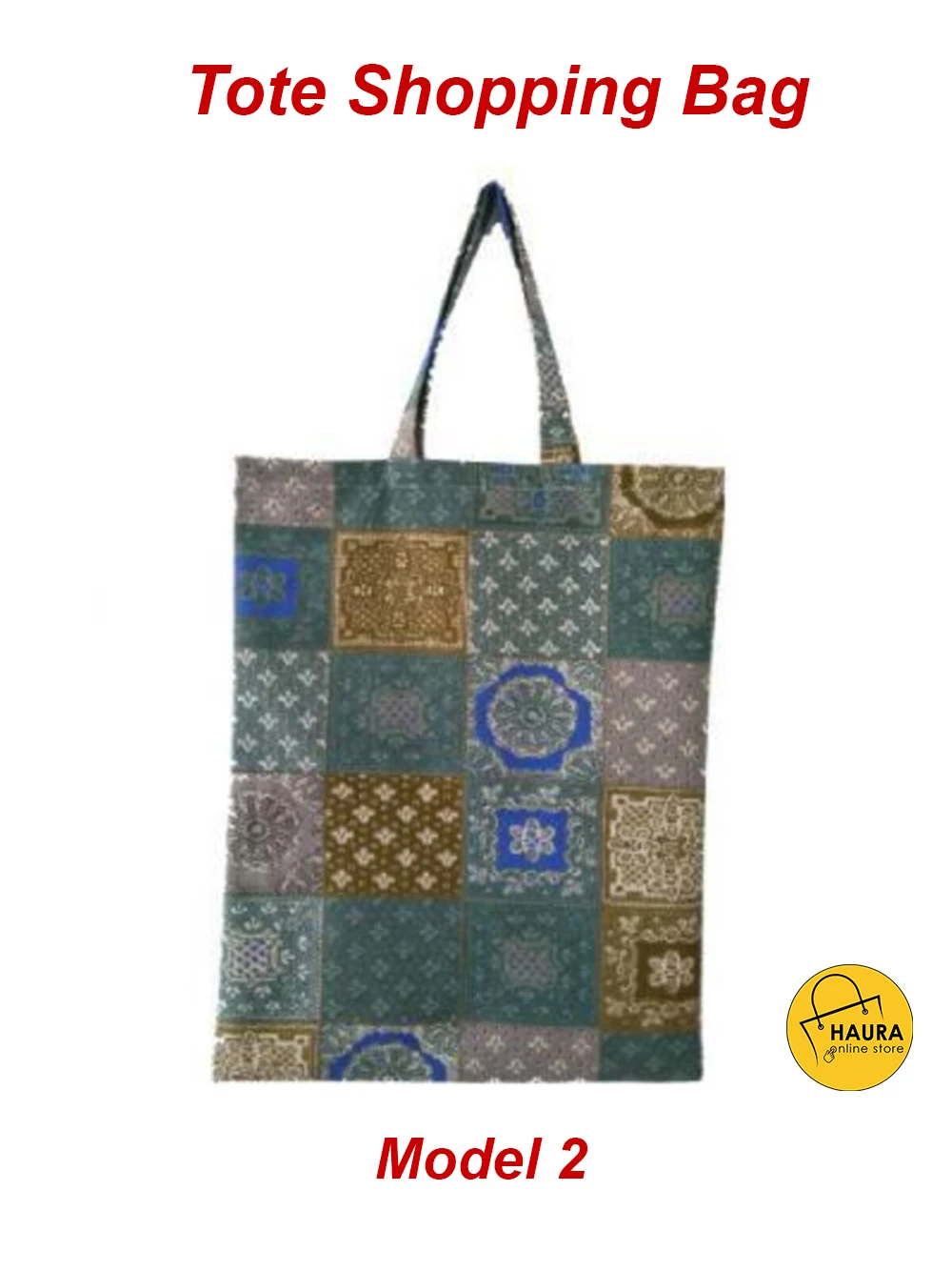 Authentic Vintage Old Fashion Traditional Patterned Shoulder Strap Shopping Beach Linen Cotton Fabric Retractable Tote Bag