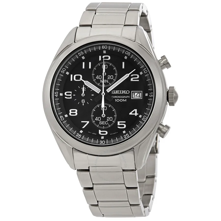 Seiko Neosports SSB269P1 черный Циферблат 45 мм стальной ремешок 100 м водонепроницаемые