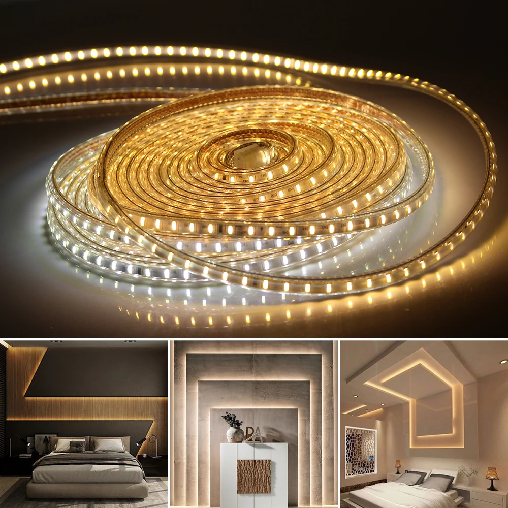 Светодиодная лента 220 SMD переменного тока 3014 в 120 светодиодов/м силиконовая трубка