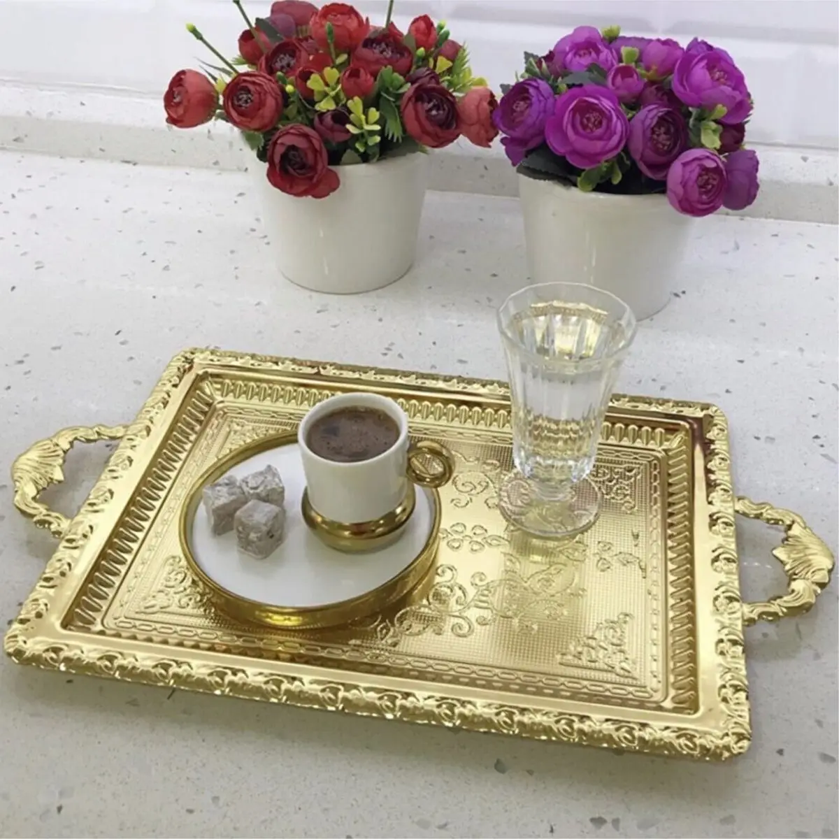 Подлинные металлические сервировочные подносы креативная Бытовая кухонная