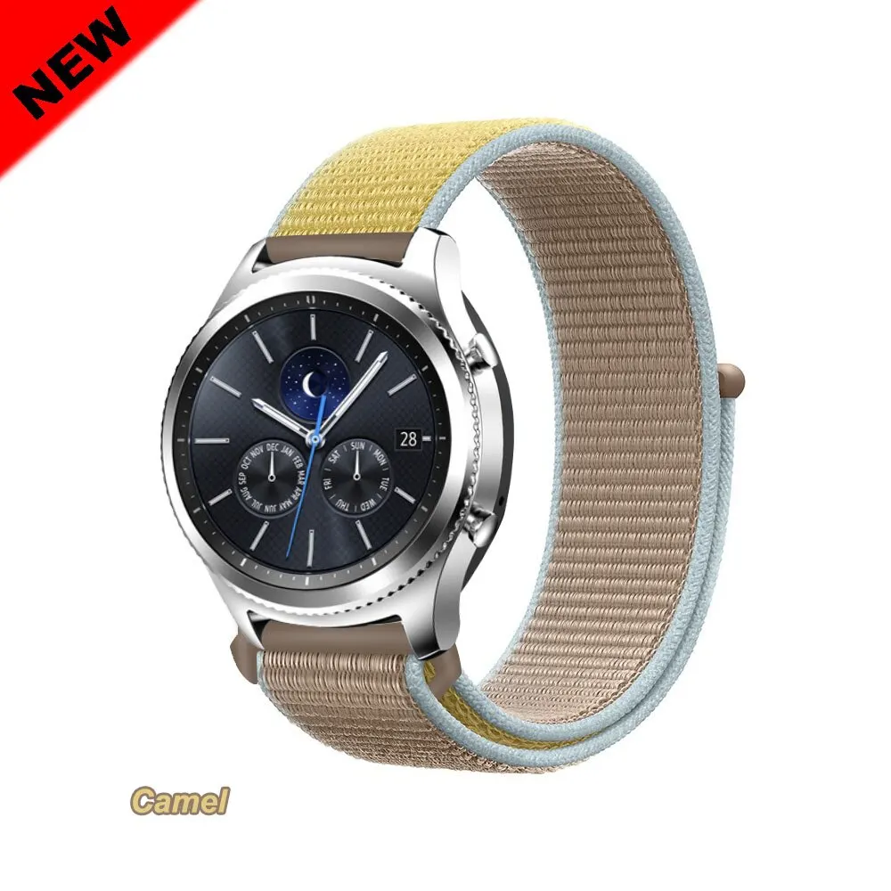 Ремешок для samsung gear s3 frontier amazfit bip huawei watch gt 2 ремешок 20 мм 22 мм ремешок для часов нейлоновый ремешок для часов galaxy watch 46 мм - Цвет ремешка: Camel