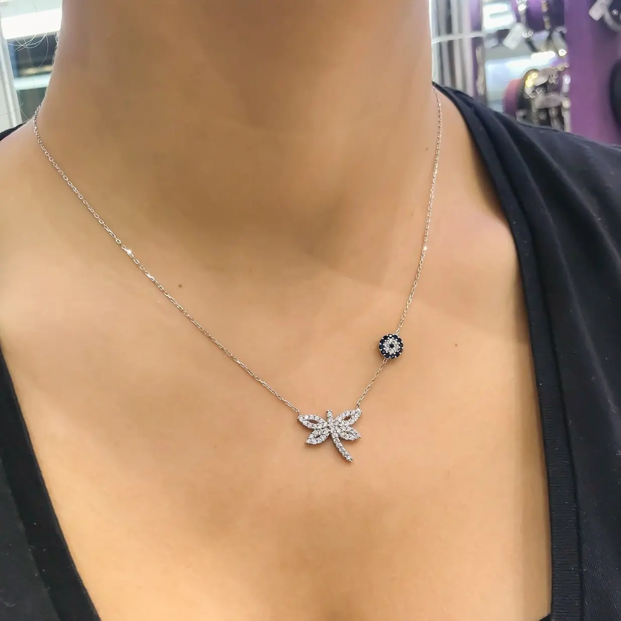 

Your loyalty Icon Dragonfly Silver Necklace