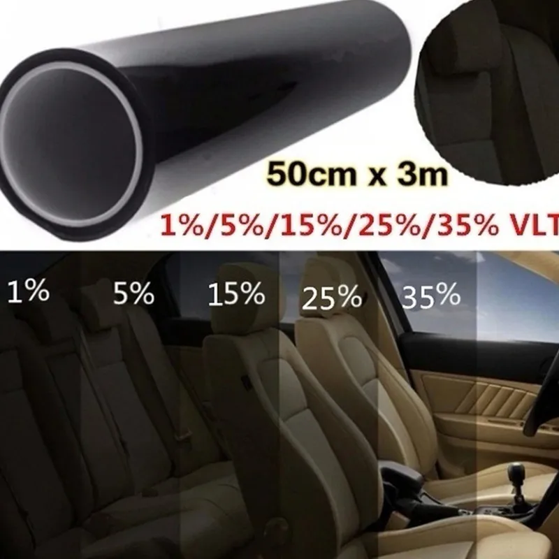 

300x50cm Black Car Window Foils Tint Tinting Film Roll Car Auto Home Window Glass Summer Solar UV Protector Sticker Films