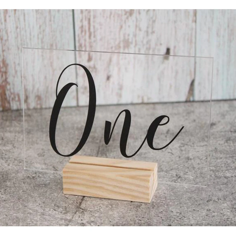 Персонализированный прямоугольный прозрачный акрил Настольный номер с