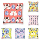 Китайская фарфоровая наволочка для подушки, домашний декоративный чехол для собаки и имбиря, Коралловая персиковая наволочка для подушки, наволочка