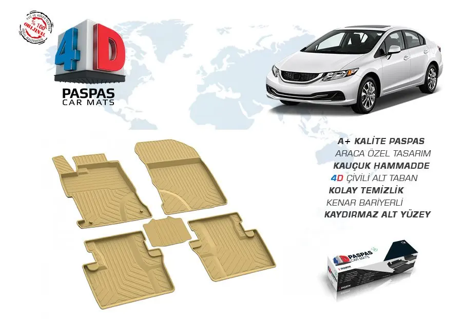 

Honda Civic FB7 4D Mat Beige 2012-2016