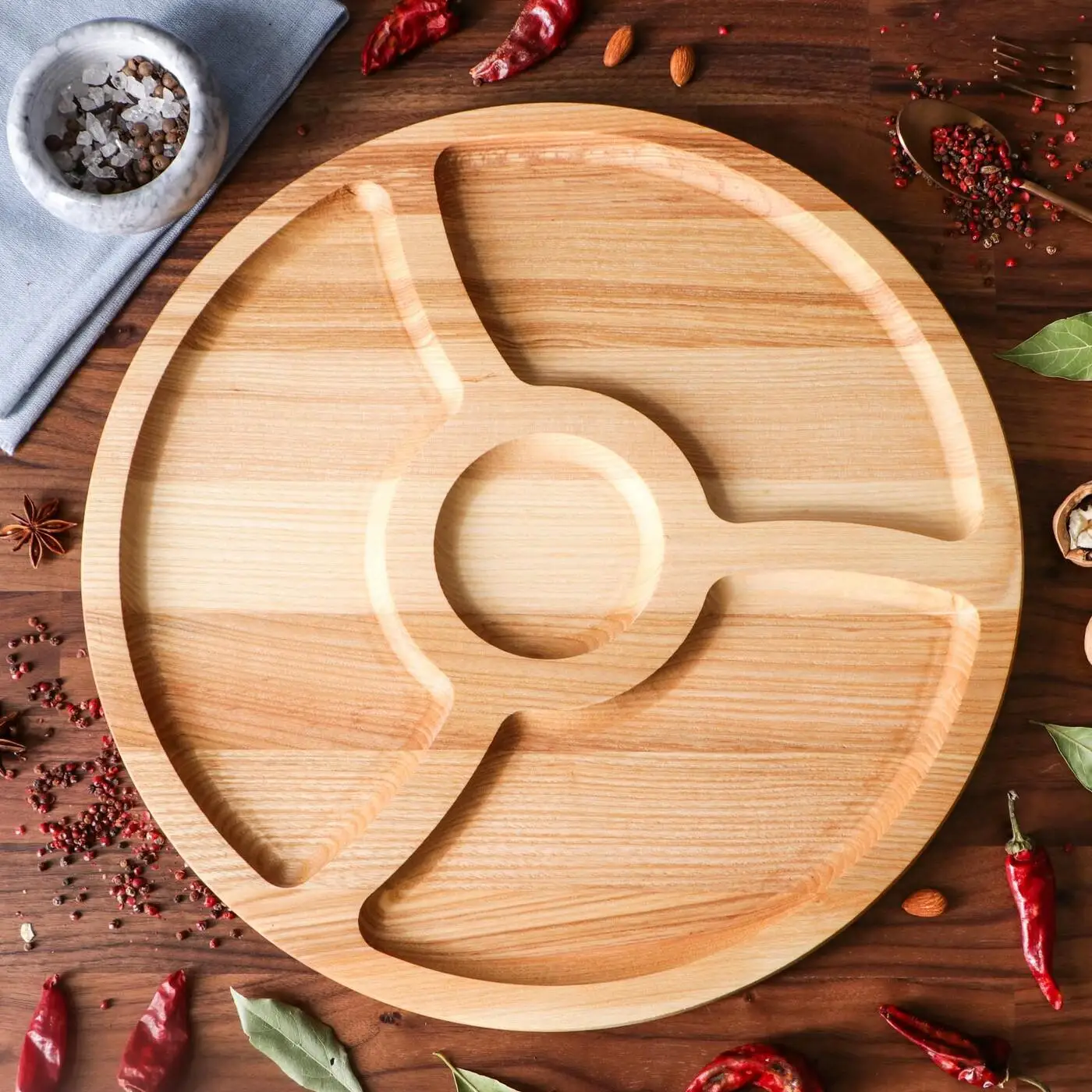 Деревянная тарелка деревянная менажница для сервировки | Дом и сад