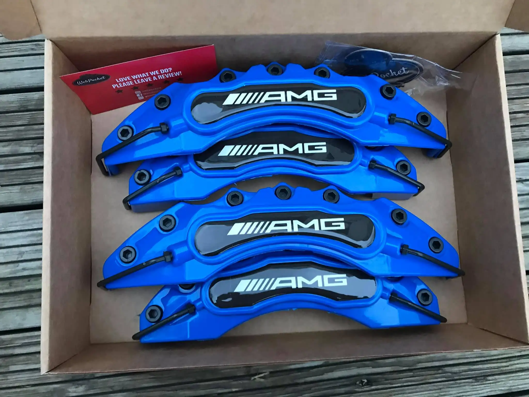 

4pc Brake Caliper Covers Mercedes AMG Blue