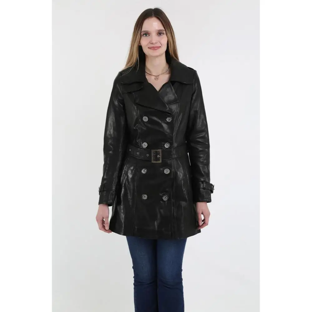 Genuine Leather Women's Black Coat Leather Jacket Luxury Genuine Lambskin Back Jacket Coat Female Jacket Casual woman