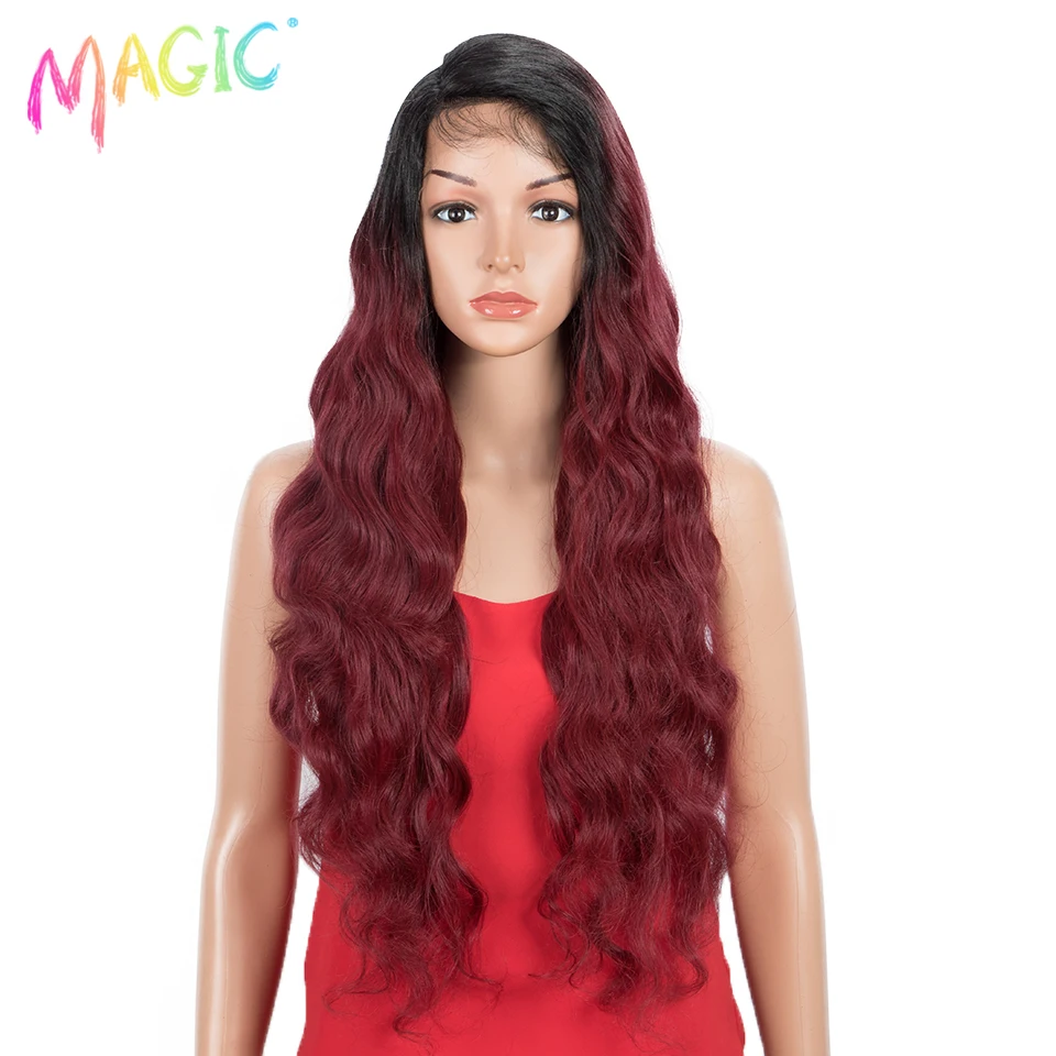 

Волшебный 30-дюймовый волнистый синтетический парик на сетке, длинные волнистые парики для косплея для черных женщин, бесклеевой парик на се...