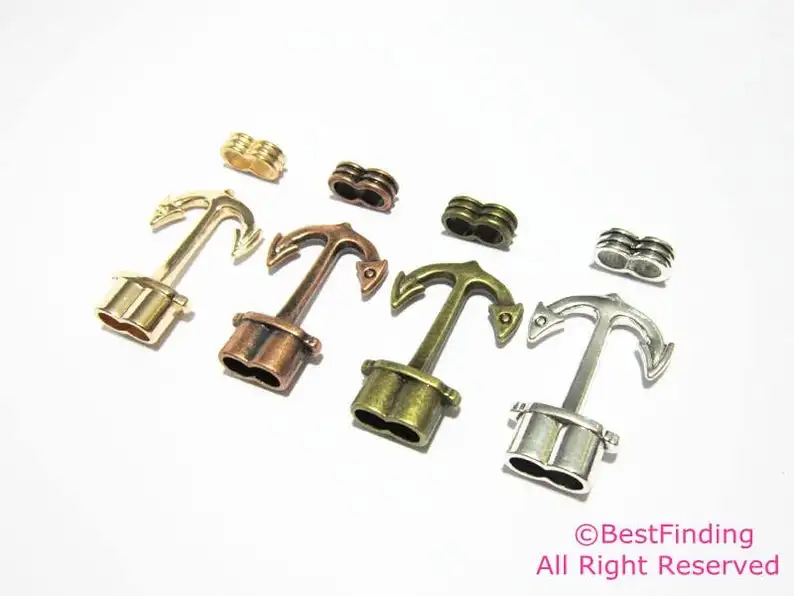 

Anchor hook clasp open hook 5mm Round leather clasp RH31