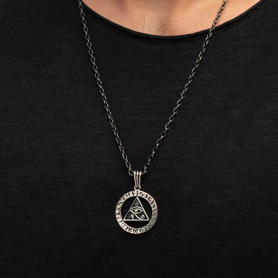 Египетский Глаз Гора ожерелье 925 пробы серебряный кулон мужское египетская