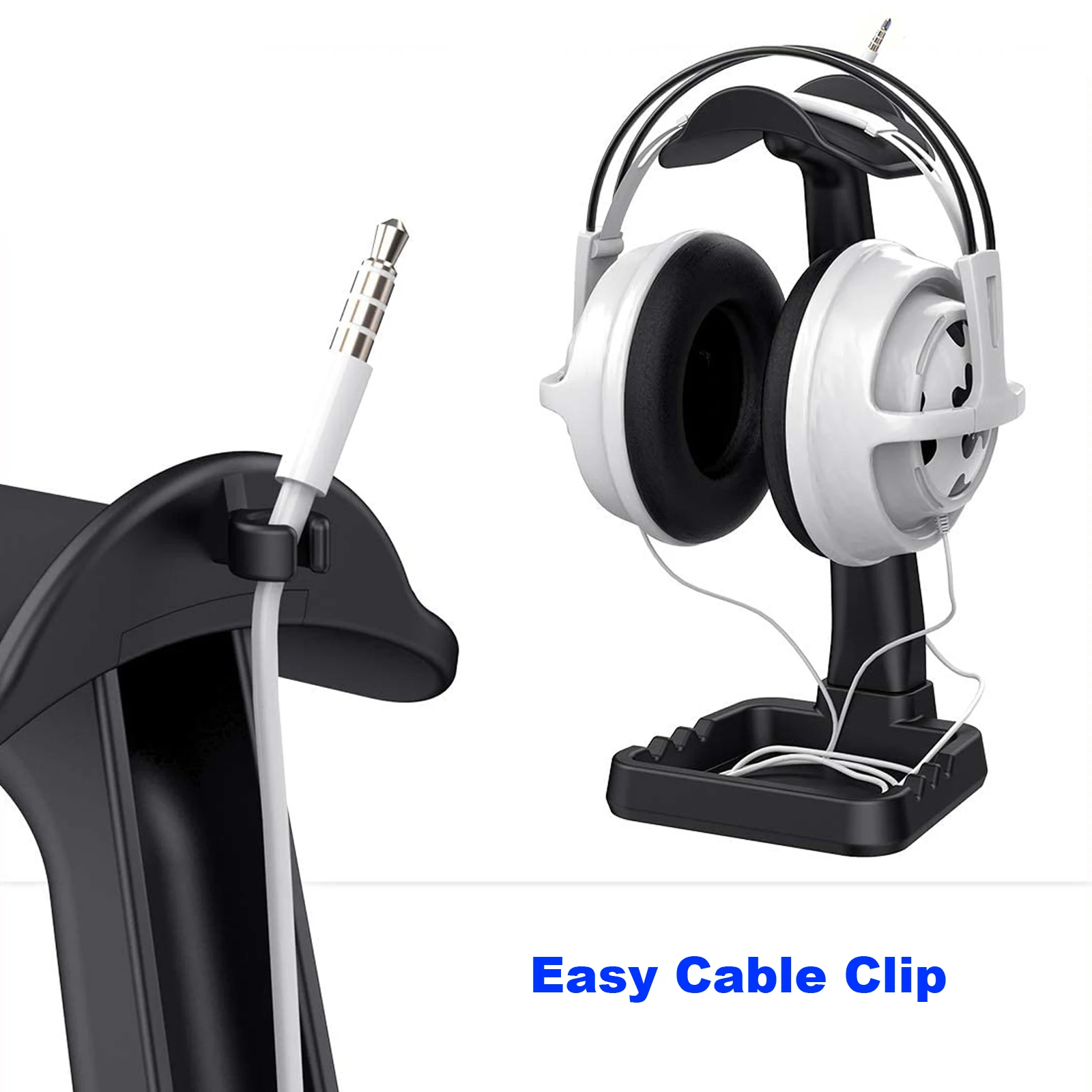 Универсальная подставка для наушников встроенный органайзер с зажимом кабеля и