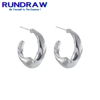 rundraw fashion silver color women geometric irregular silver moon stud earrings party jewelry gifts earrings