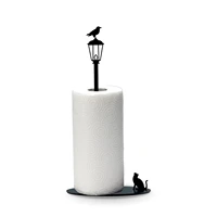 paper towel holder cat and crow figured metal kitchen paper stand paper towel holder black