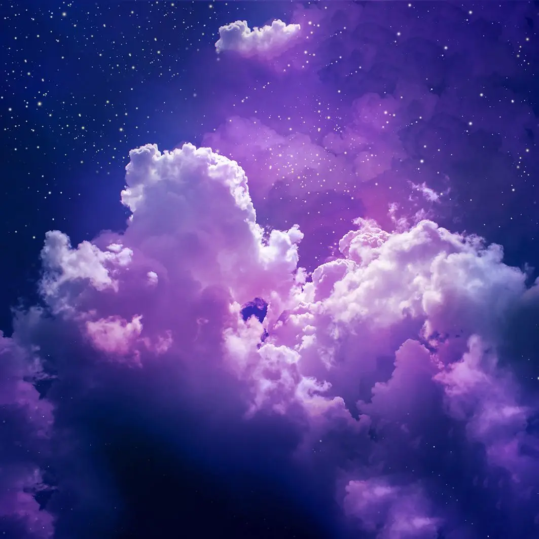 

Curtain Stars in the Night Sky Cosmos Fantasy Dreamy View Cloudscape Artwork Printed Purple Blue White